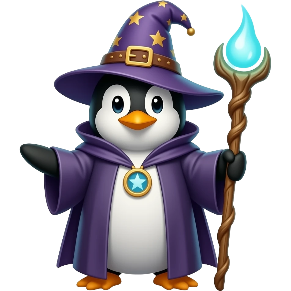 Penguin Wizard emoji