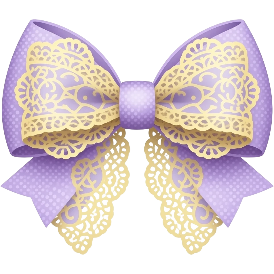 light purple and ligth yellow bow lace coquette bow emoji