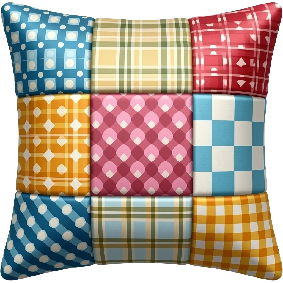 patchwork cushion emoji