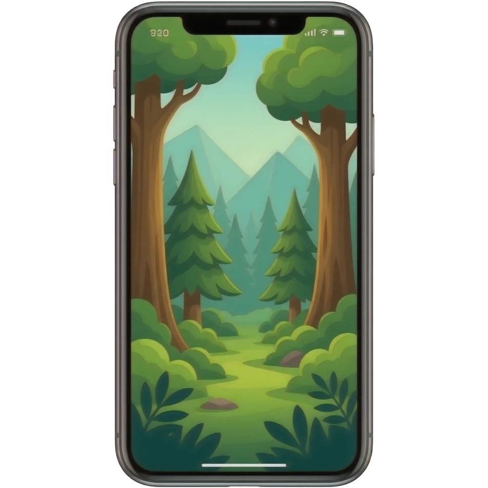 forest mode smartphone emoji