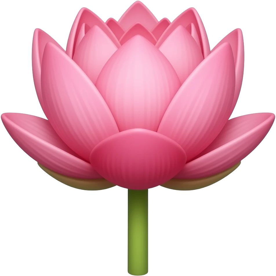 single Pink Lotus, straight stem emoji