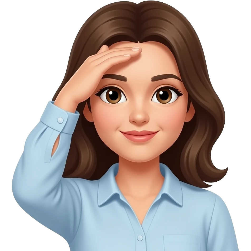 L fingers on forehead woman emoji