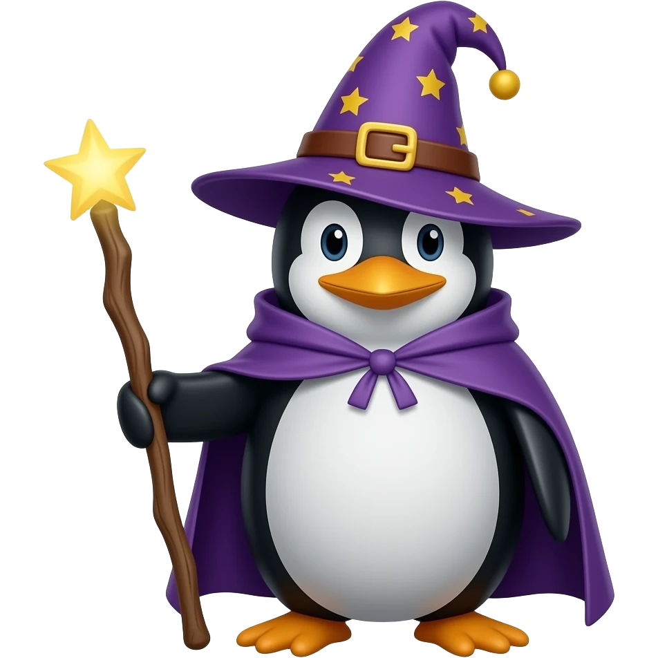 Penguin Wizard emoji