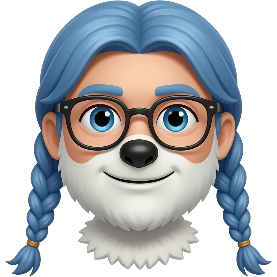 eskimo with blue braided hair and glassess emoji