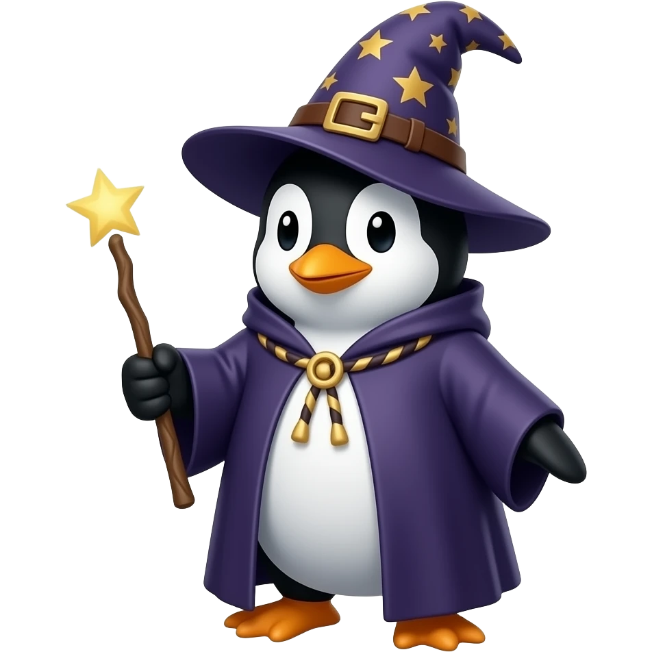 Penguin Wizard emoji