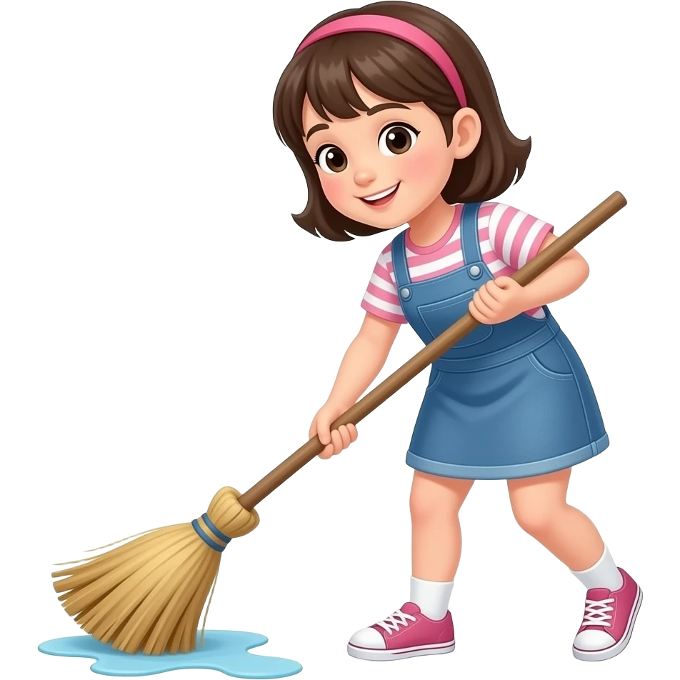 Une fille qui balaie le sol emoji