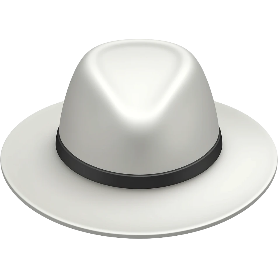white beach hat emoji