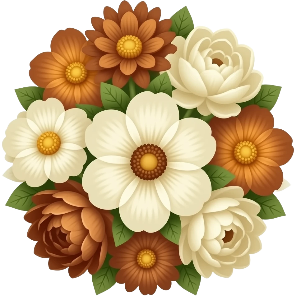Cream brown colour flowers emoji