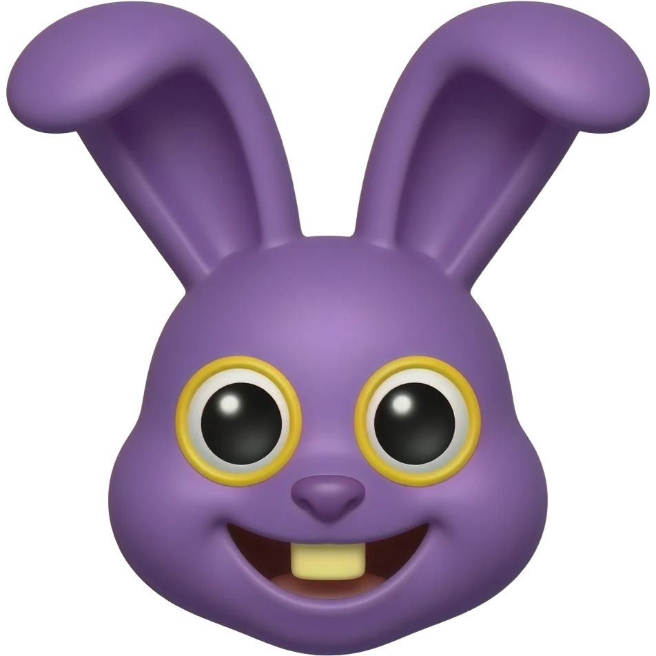 Make a purple head with bunny ears that are purple and the eyes are ...
