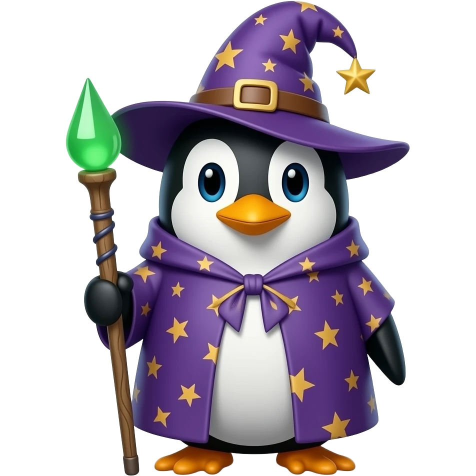 Penguin Wizard emoji