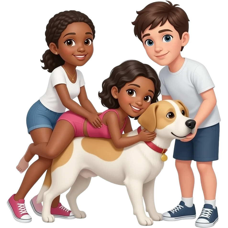 African girl and white boy doggy-style sex position emoji