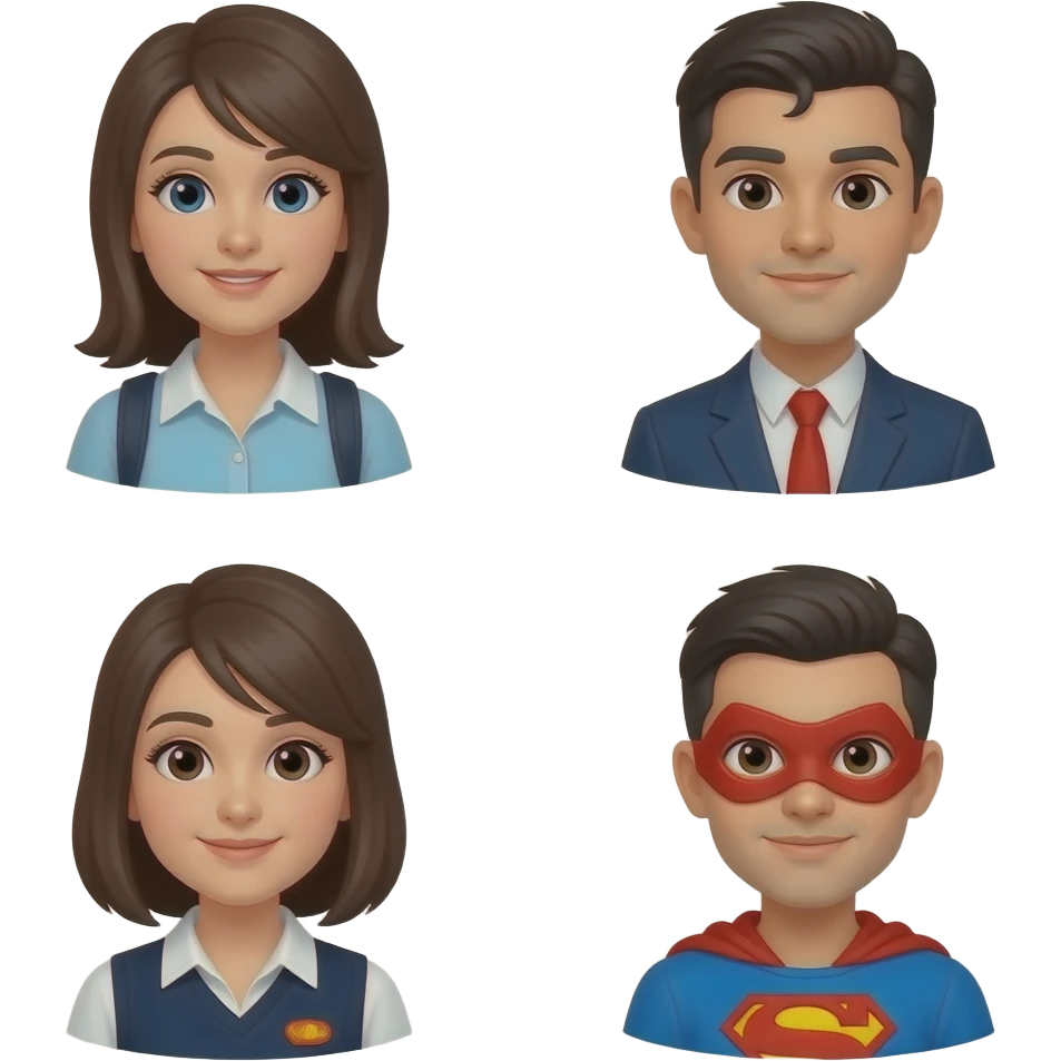"вчитель\учень\ супер герой\ emoji