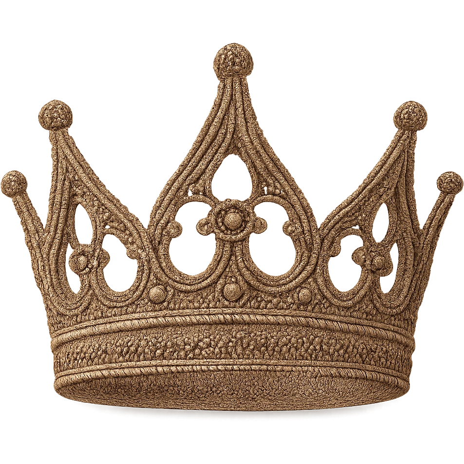 crown with a beaded texture emoji