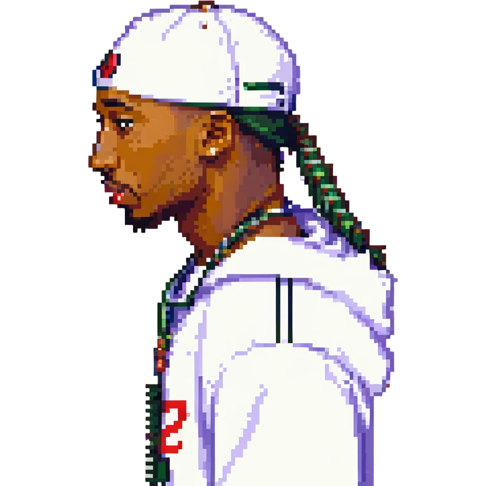 Репер 2Pac в профиль, no background emoji