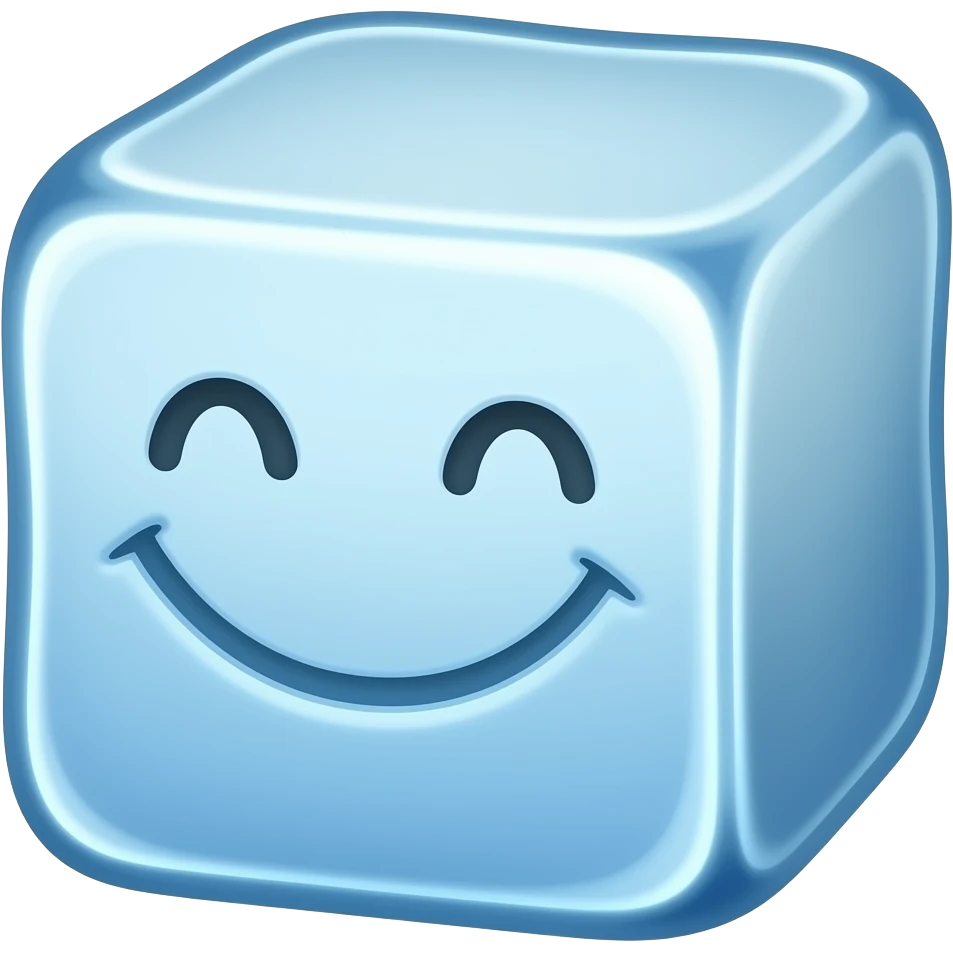 smiling ice cube emoji