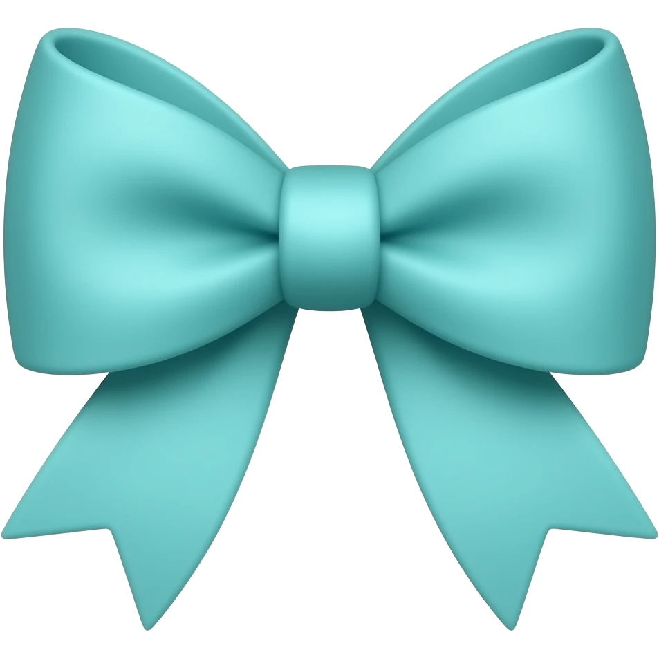 Tiffany blue realistic bow emoji