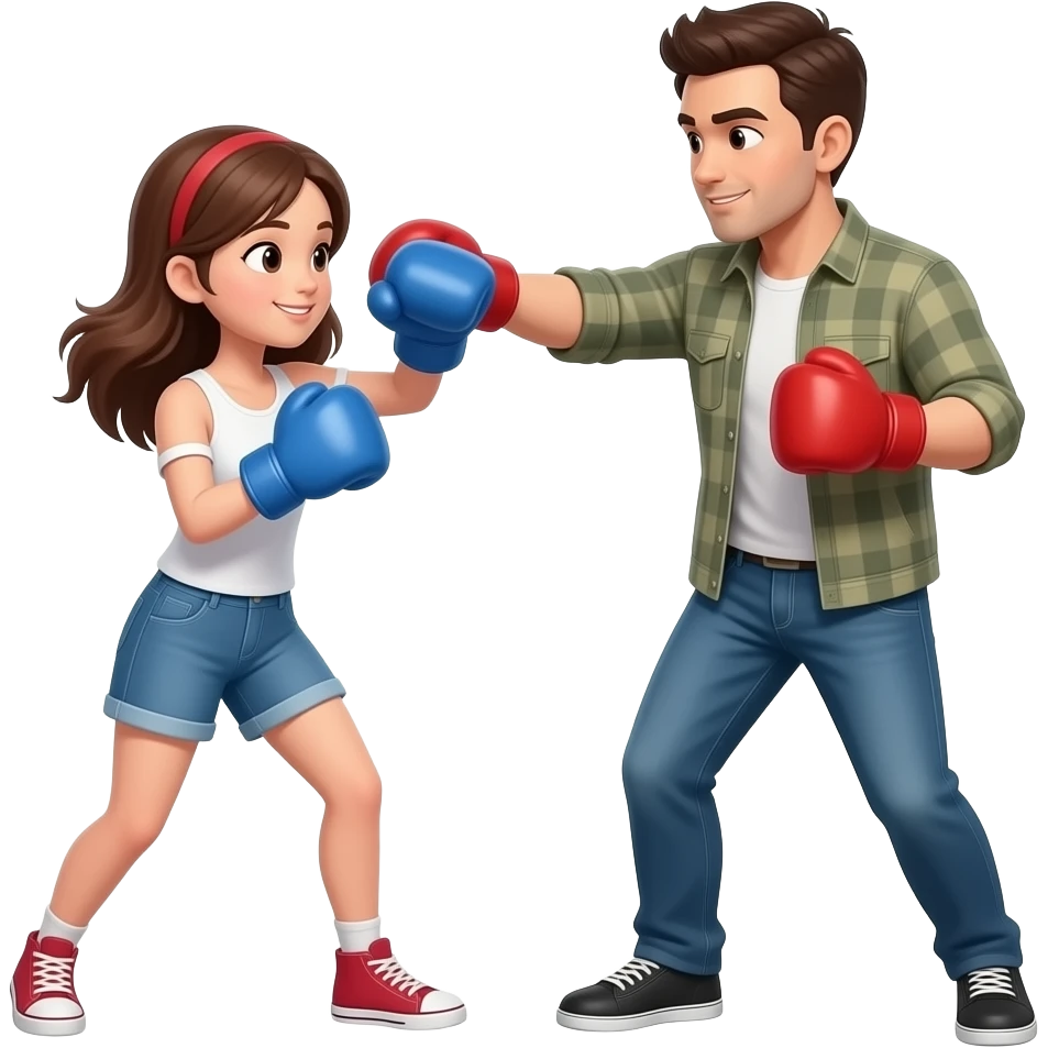 Girl punching guy emoji