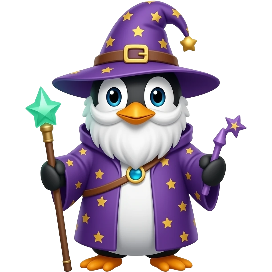 Penguin Wizard emoji
