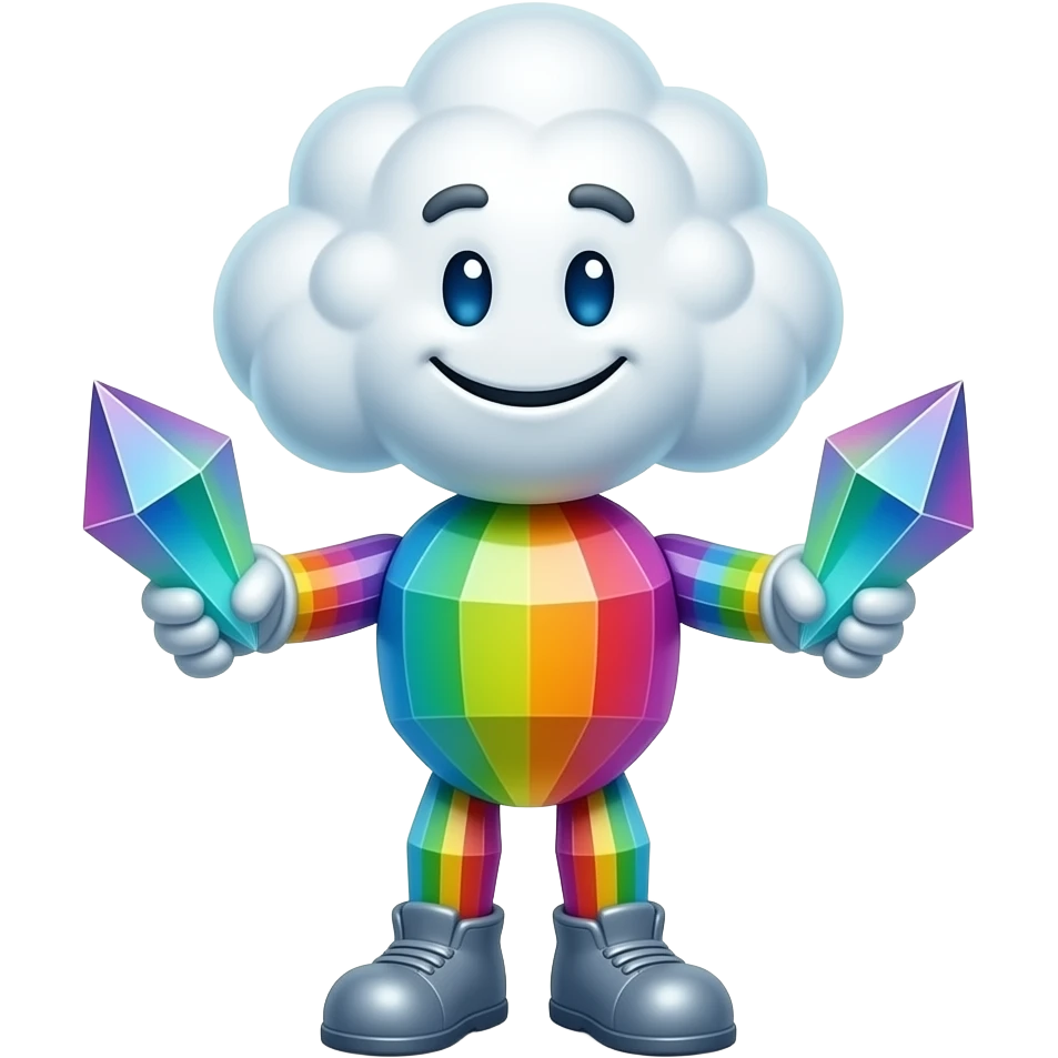 A full-body mascot character created across three different lab ...