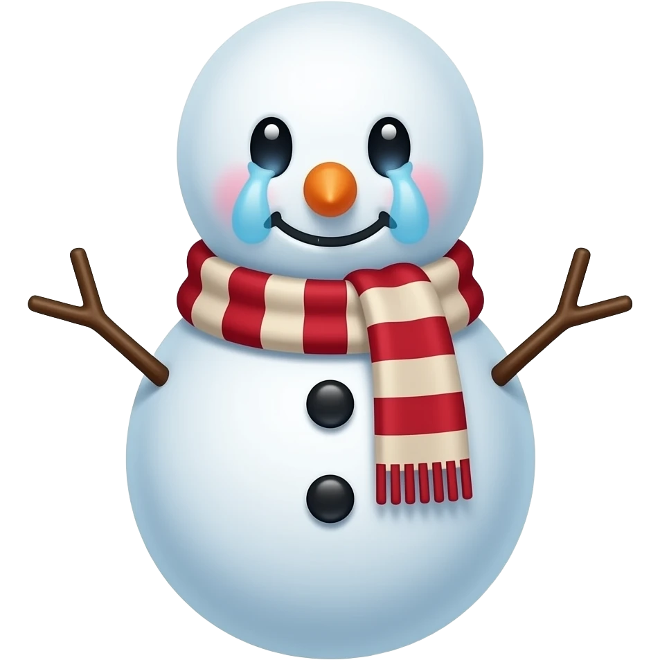 눈사람인데 울고있는 목도리 맨 눈사람 emoji