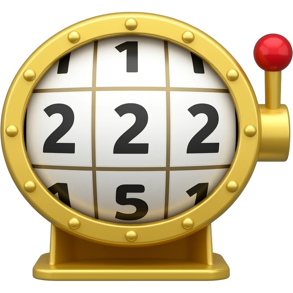 Lottery Drum, looking forward, no number emoji
