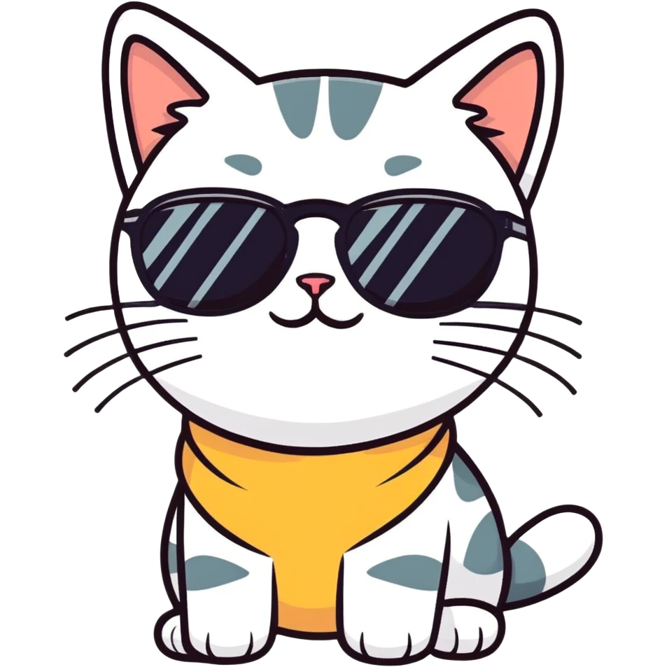 Cat with sunglasses emoji