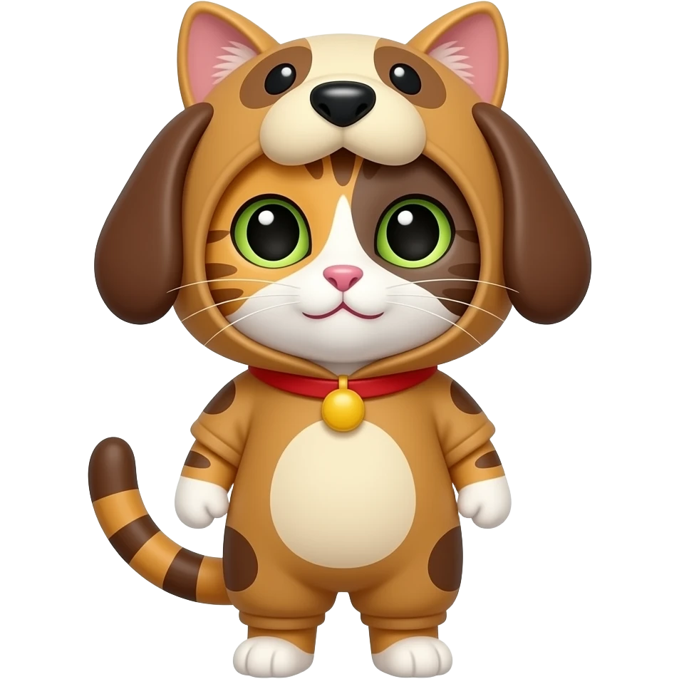 cat wearing dog costume emoji