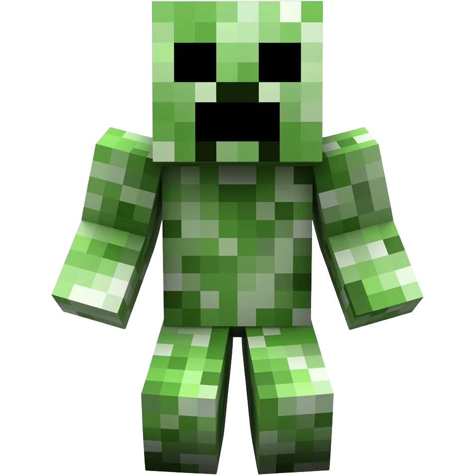 Minecraft creeper body no arms and 4 legs emoji