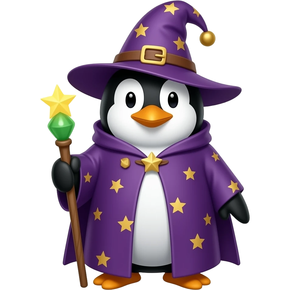 Penguin Wizard emoji
