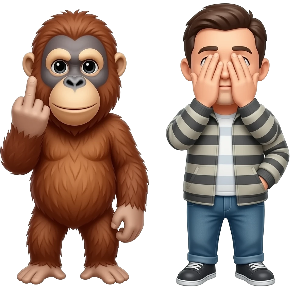 🖕🏻🦧🤭🖕🏻 emoji