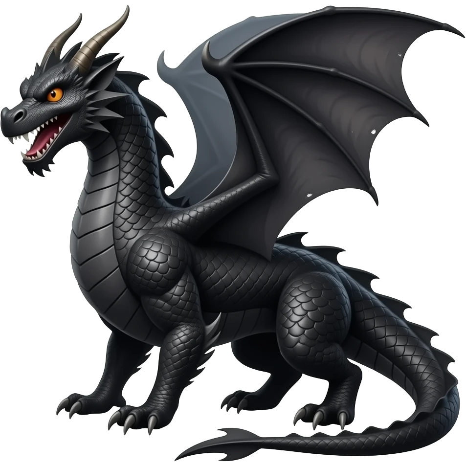 Dangerous Black dragon emoji