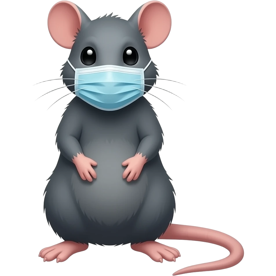 banksy rat wearing a medical mask emoji