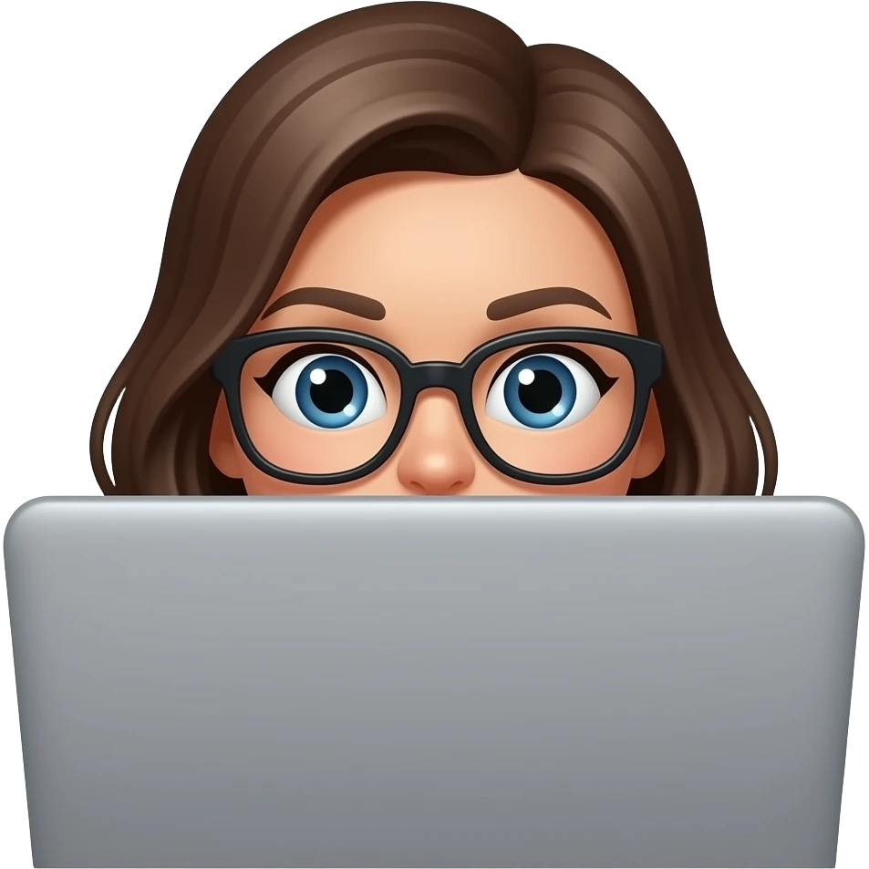Make this person secretly peaking over her laptop emoji