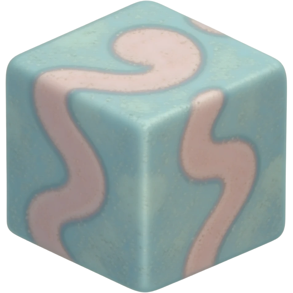 square bath bomb with squiggle pattern emoji