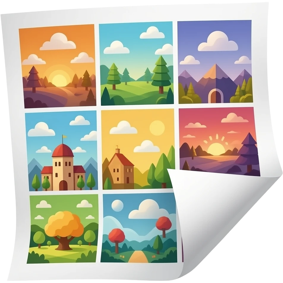 peace of paper with a colorful collage on it emoji