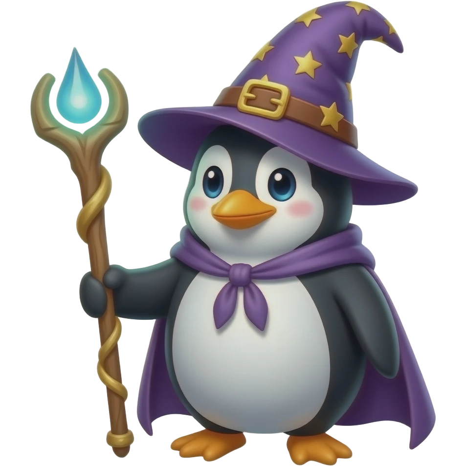 Penguin Wizard emoji