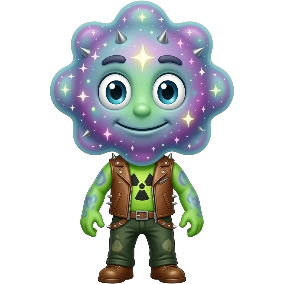 Full-body mascot of a floating cosmic nebula entity with swirling ...