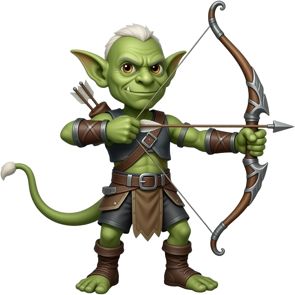 full-length goblin archer no background no tail emoji