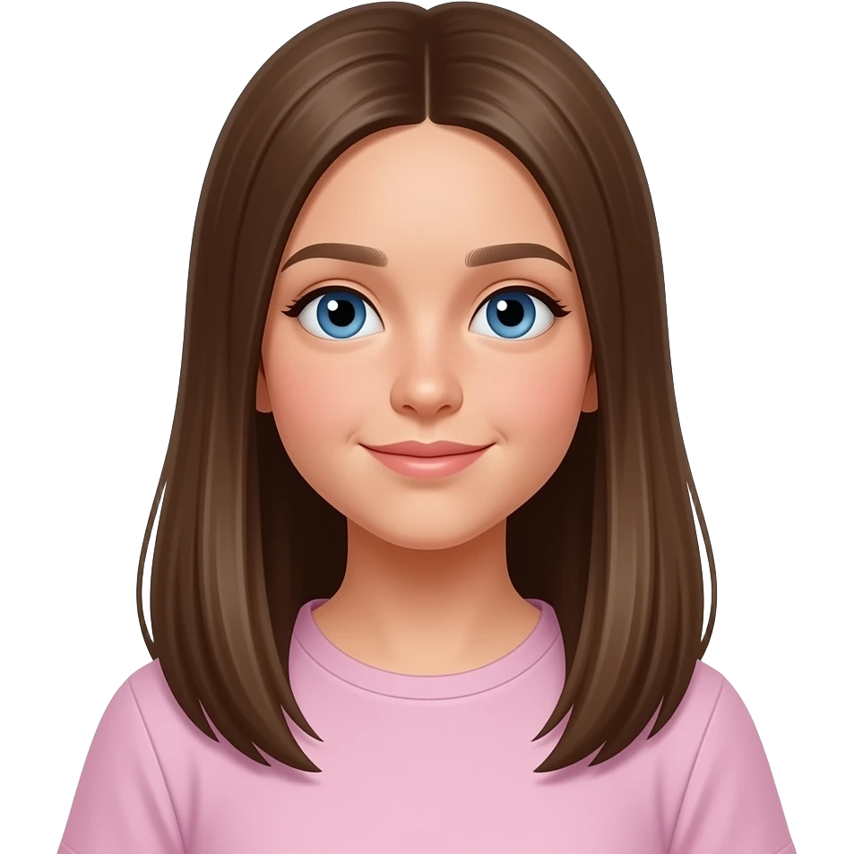 Ragazza di 11 anni con capelli sciolti lisci emoji