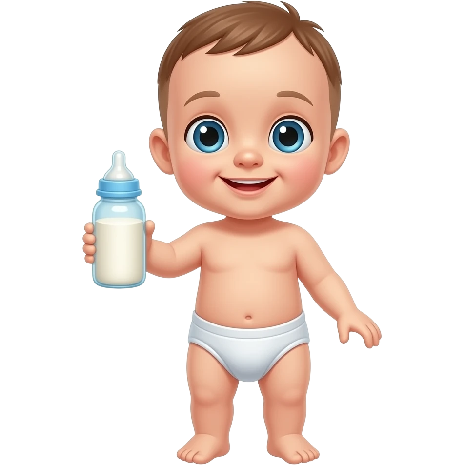 Baby with bottle full body emoji