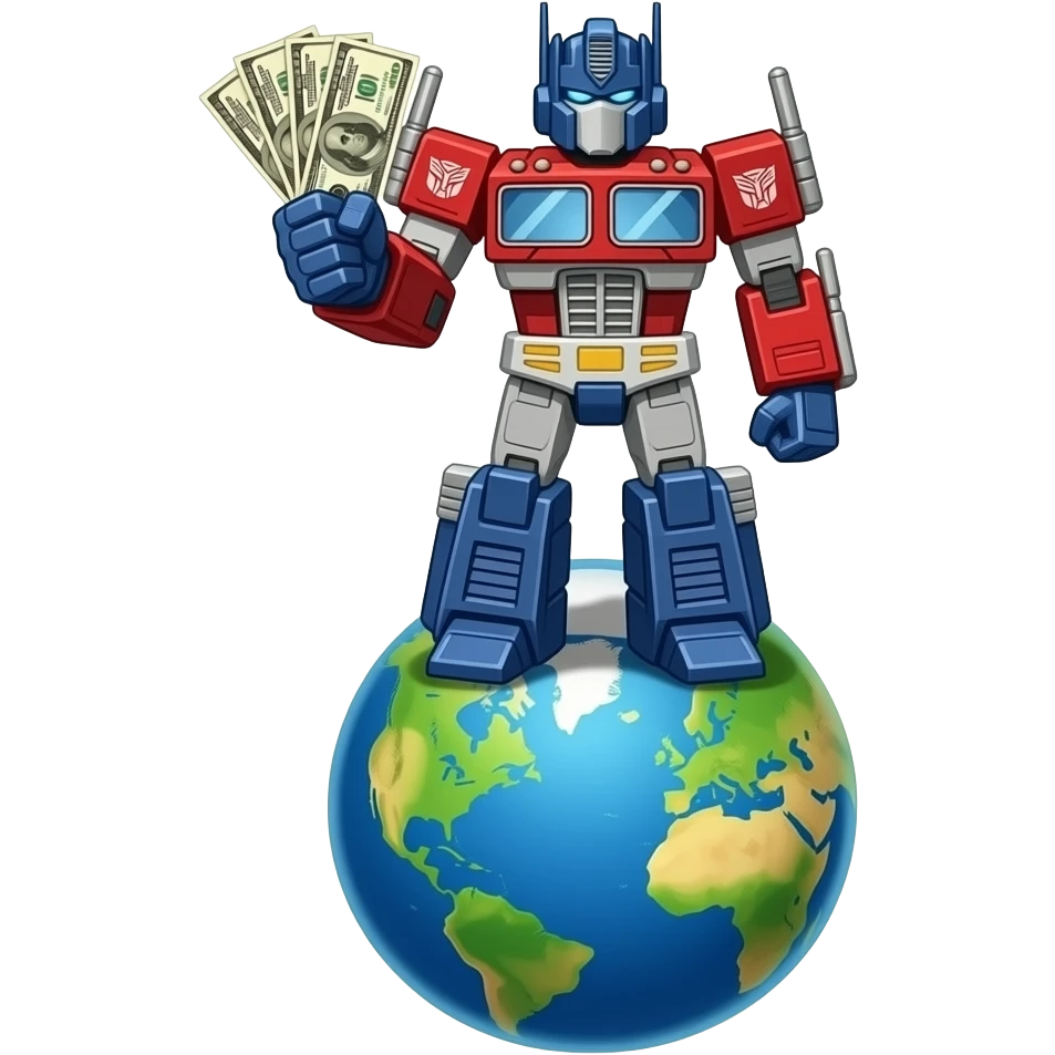 Cibertron optimus prime planet ball fith dollars emoji