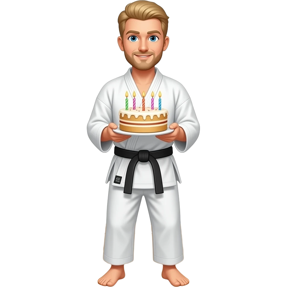 Karate birthday blonde man emoji