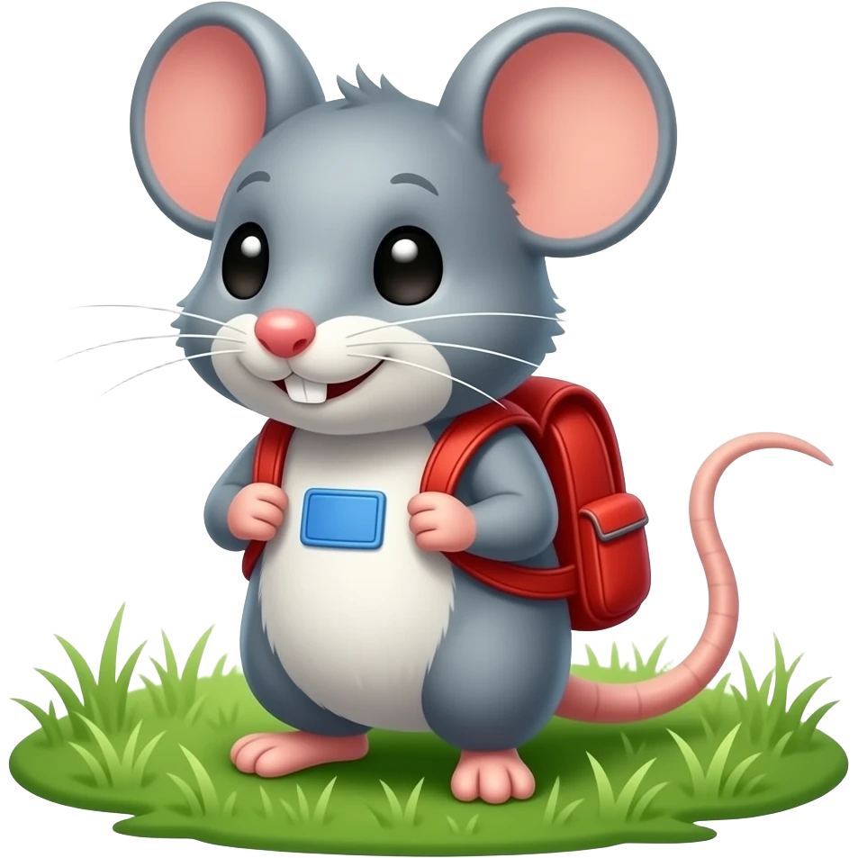 cute mouse with Backpack\ emoji