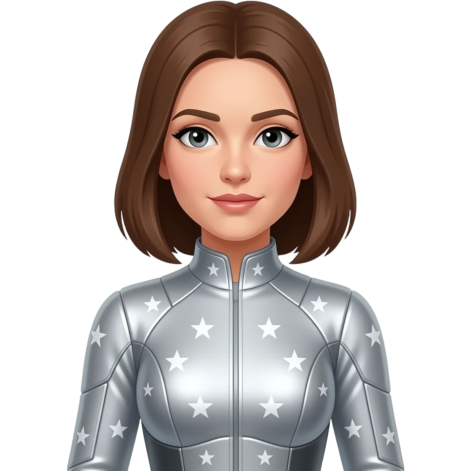 Галактична жінка в костюмі emoji