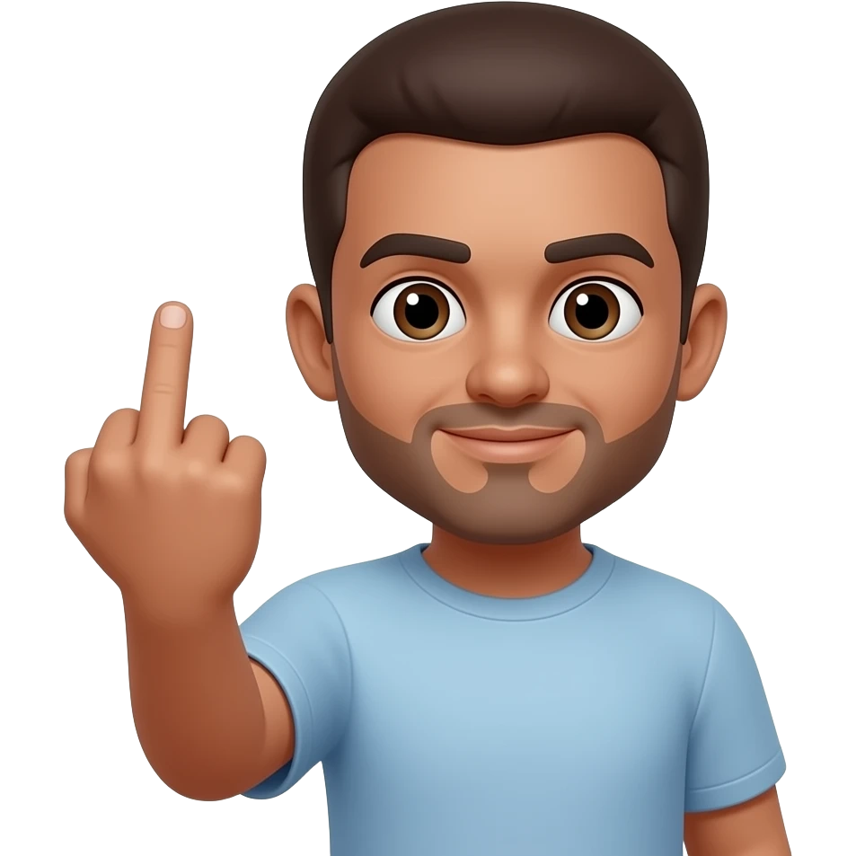 An aroace middle finger emoji