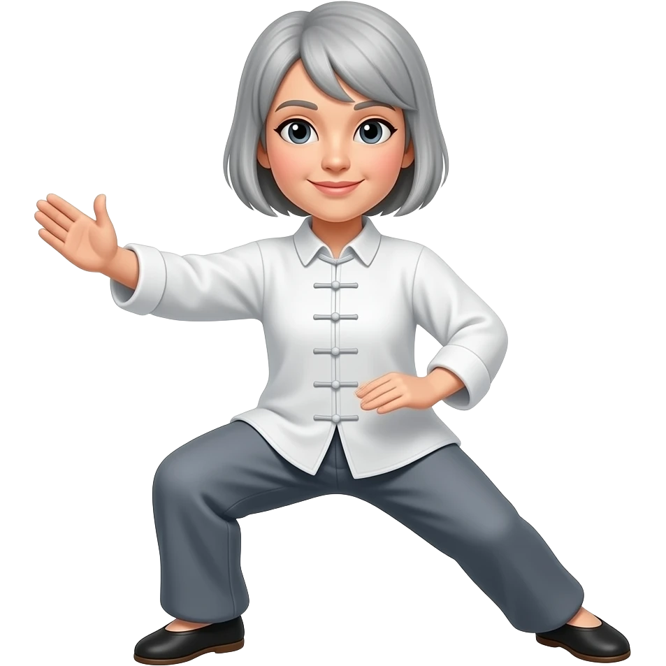 Medium Women taichi Short gray hair emoji