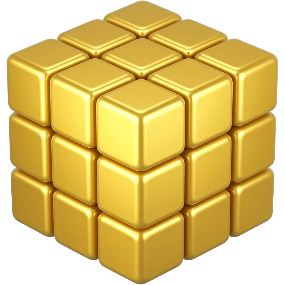 Rubik's cube gold emoji