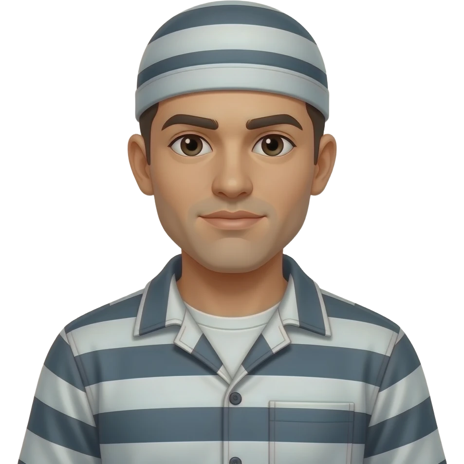 criminal con ropa de carcel emoji