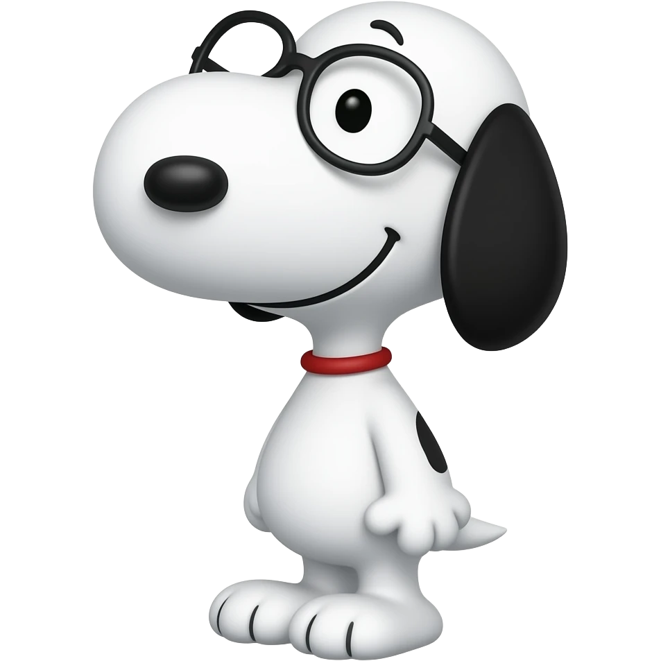 Snoopy con lentes emoji