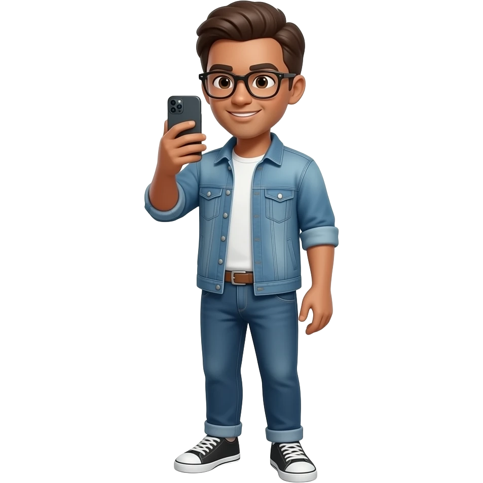 taking a photo with a foldable phone emoji
